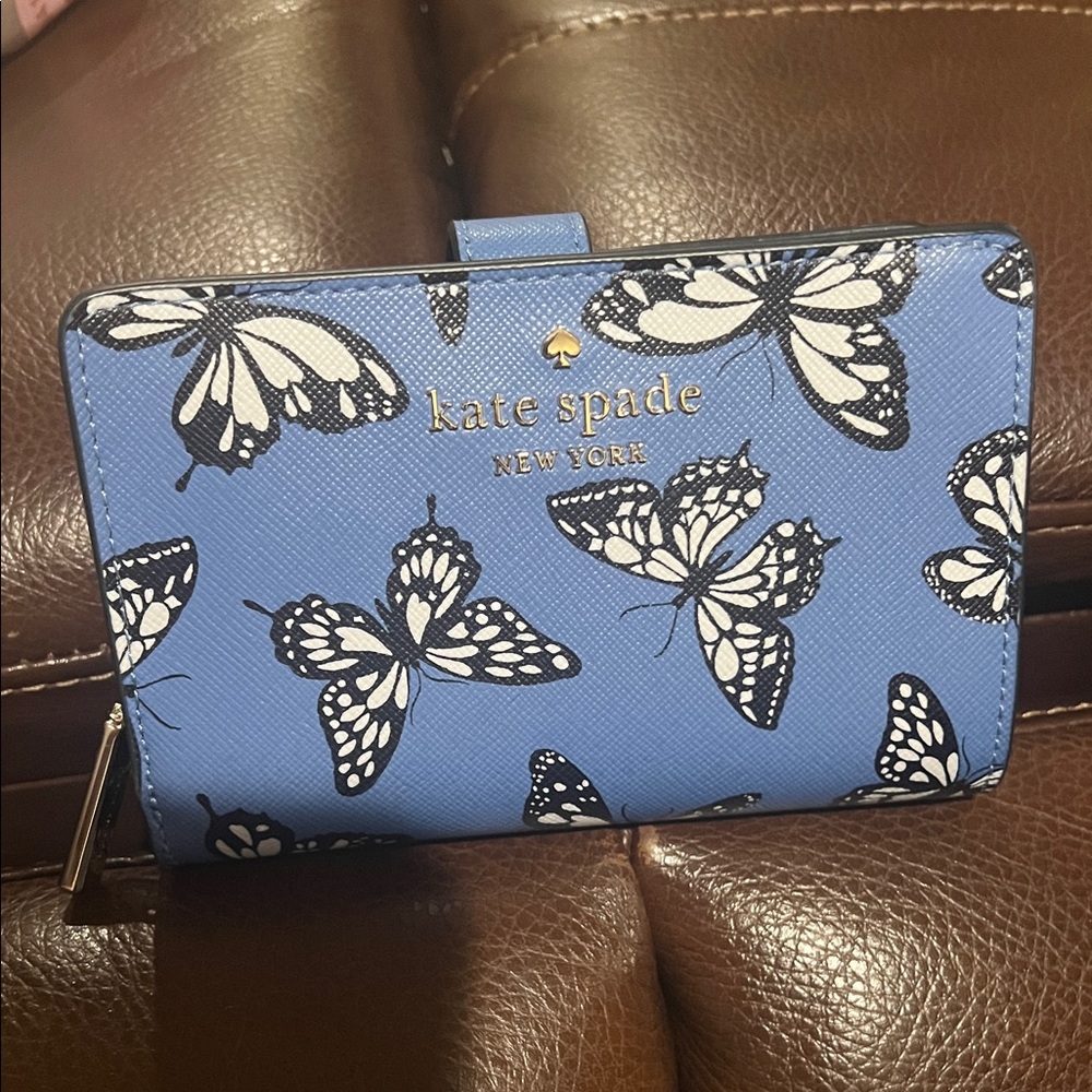 Kate Spade Blue and Black Butterfly Wallet